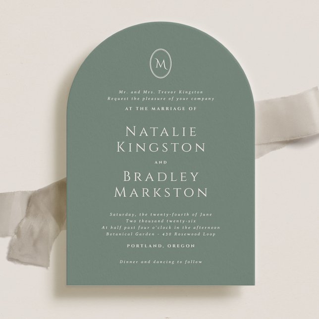Kingston Elegant Monogram Typography Wedding Invitation (Creator Uploaded)