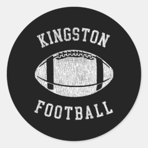 Kingston Football Distressed Vintage 80's Throwbac Classic Round Sticker