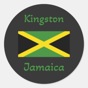 Kingston Jamaica – Jamaican Flag Classic Round Sticker
