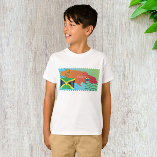 Kingston Jamaica Map And Flag T-Shirt