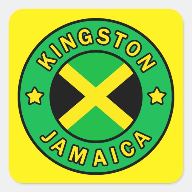 Kingston Jamaica Square Sticker (Front)