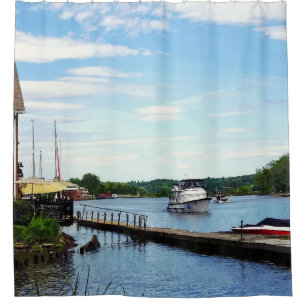 Kingston NY - Cabin Cruiser on Rondout Creek Shower Curtain