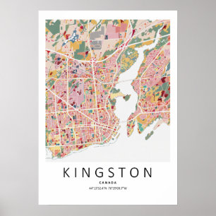 Kingston Ontario Map Poster Modern City Wall Art