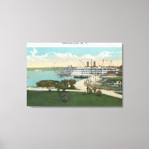 Kingston Point View of Hendrick Hudson Steamer Canvas Print