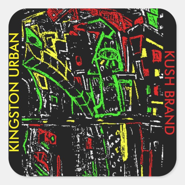 KINGSTON URBAN KUSH BRAND SQUARE STICKER (Front)