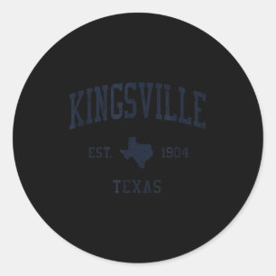 Kingsville Tx Jn1 Vintage Athletic Blue Design  Classic Round Sticker