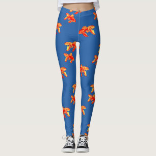 Kingyo Goldfish Red and Yellow Leggings