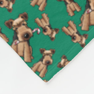 KiniArt Airedale Terrier Christmas Fleece Blanket
