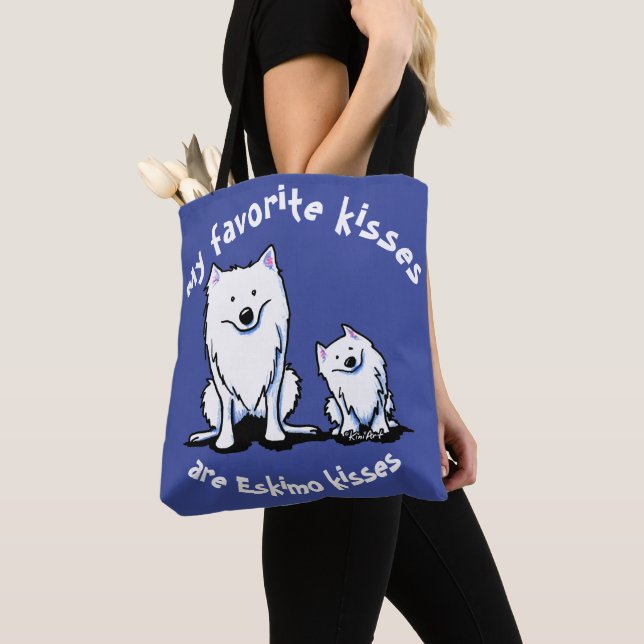 KiniArt American Eskimo Tote Bag (Close Up)