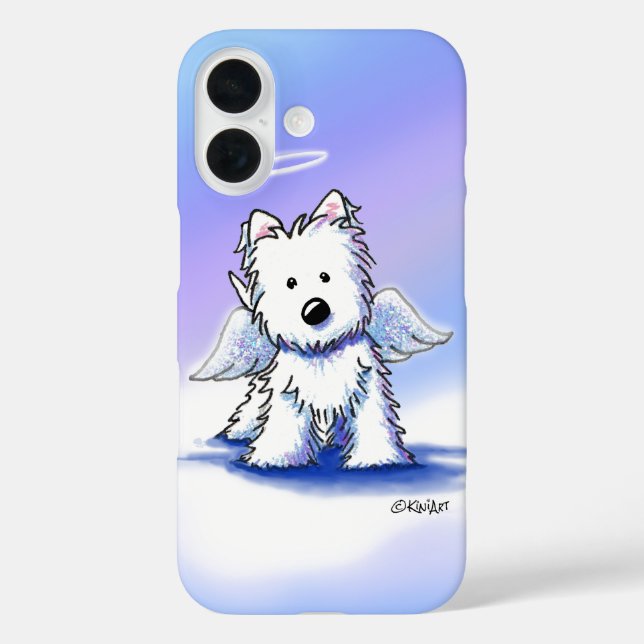 KiniArt Angel Westie iPhone Case (Back)