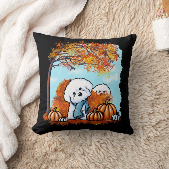 KiniArt Autumn Bichon Frise Cushion (Blanket)