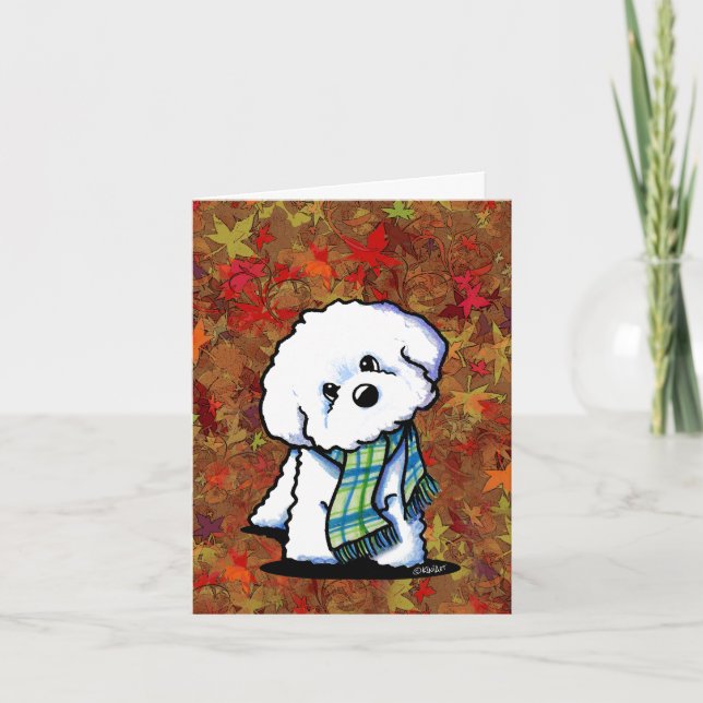 KiniArt Autumn Bichon Frise  Thank You Card (Front)