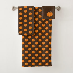 KiniArt Autumn Pumpkin  Bath Towel Set
