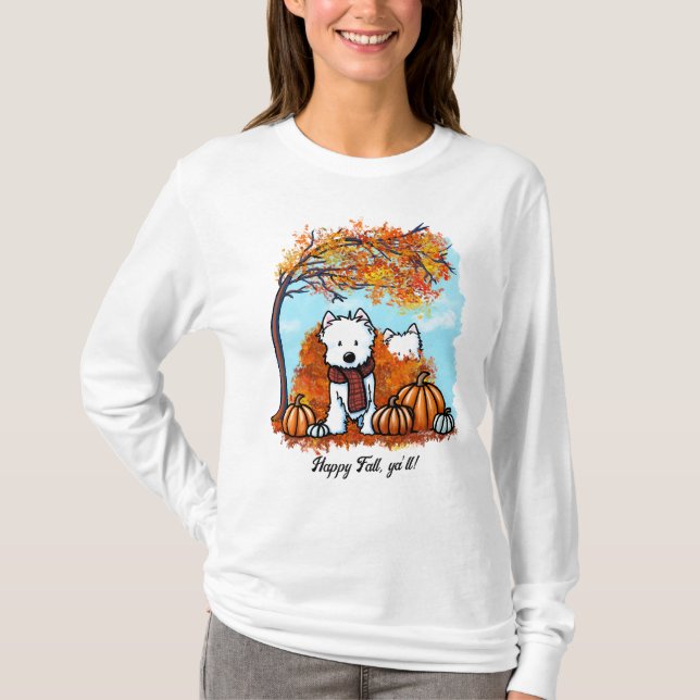 KiniArt Autumn Westies T-Shirt (Front)