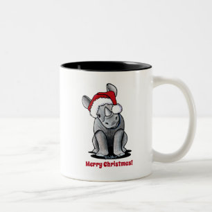 KiniArt Baby Rhino Two-Tone Coffee Mug