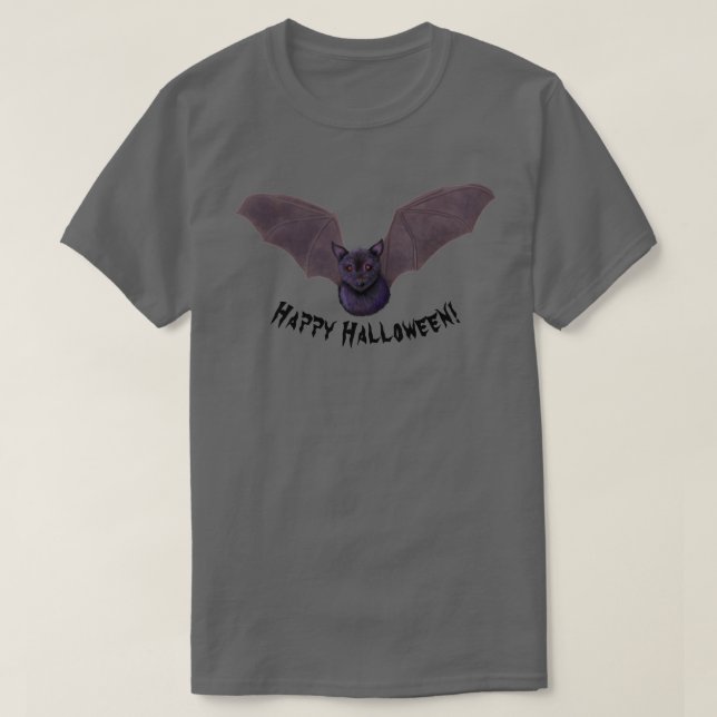 KiniArt Bat Halloween T-Shirt (Design Front)