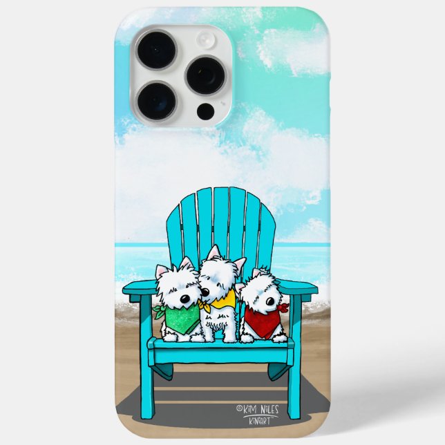 KiniArt Beach Westies Case-Mate iPhone Case (Back)