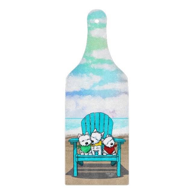 KiniArt Beach Westies Cutting Board (Front)