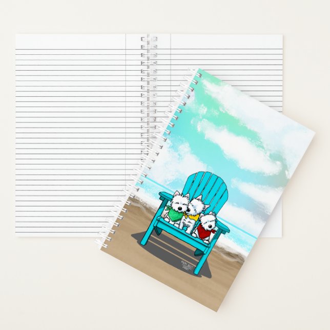 KiniArt Beach Westies Notebook (Inside)