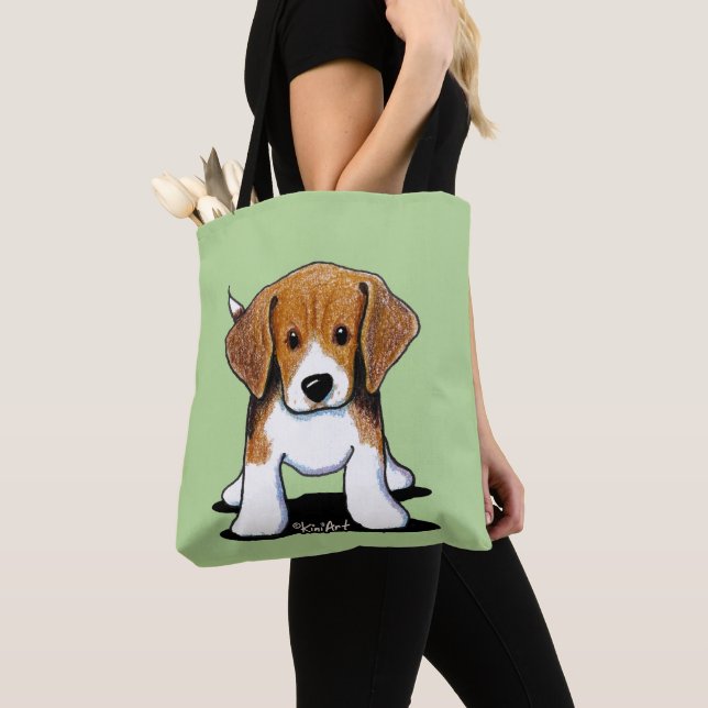 KiniArt Beagle Pup Tote Bag (Close Up)