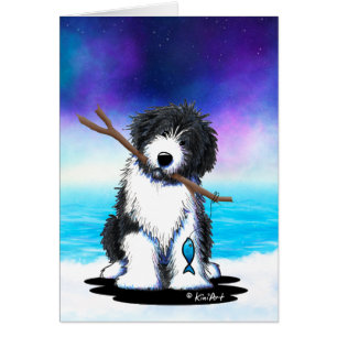 KiniArt Bearded Collie Fishing
