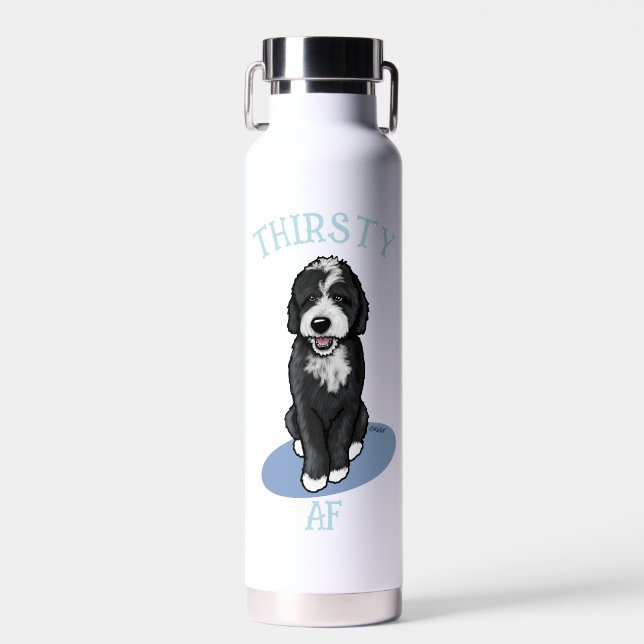 KiniArt Bernadoodle Water Bottle (Front)