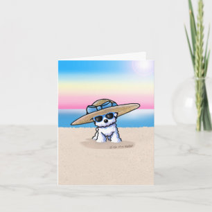 KiniArt Bichon Frise Beach Thank You Card