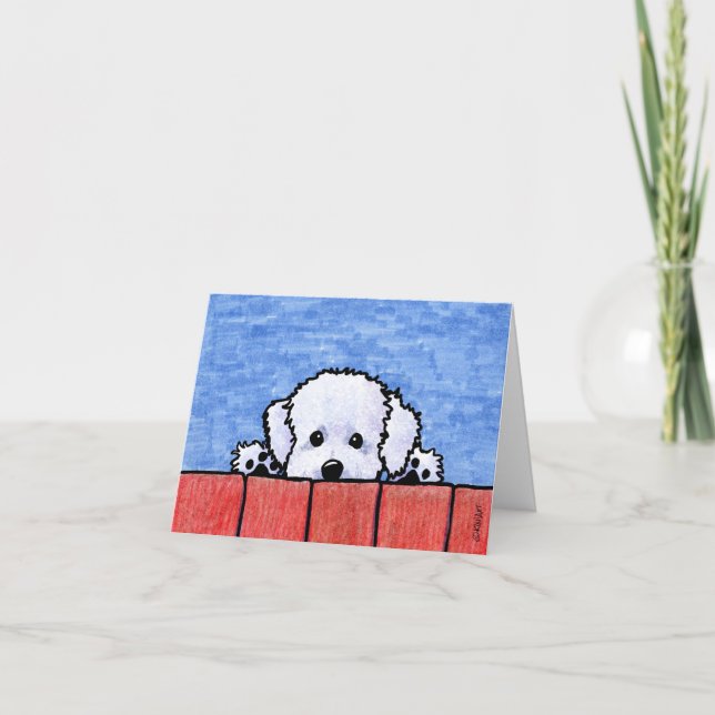 KiniArt Bichon Neighbour Note Card (Front)
