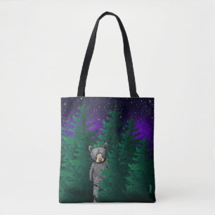 KiniArt Black Bear  Tote Bag