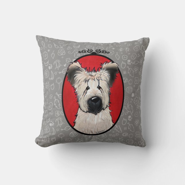 KiniArt Briard Throw Pillow (Front)