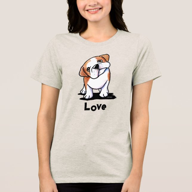 KiniArt Bulldog Tri-Blend Shirt (Front)