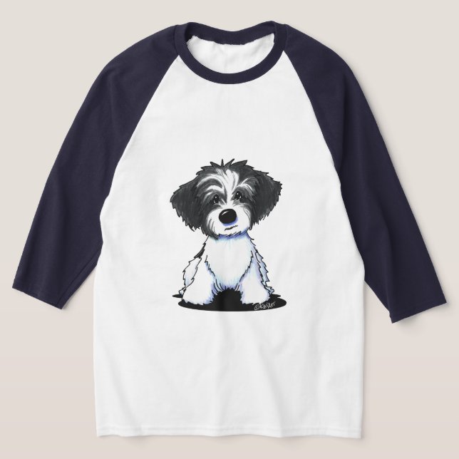 KiniArt BW Parti Havanese T-Shirt (Laydown)