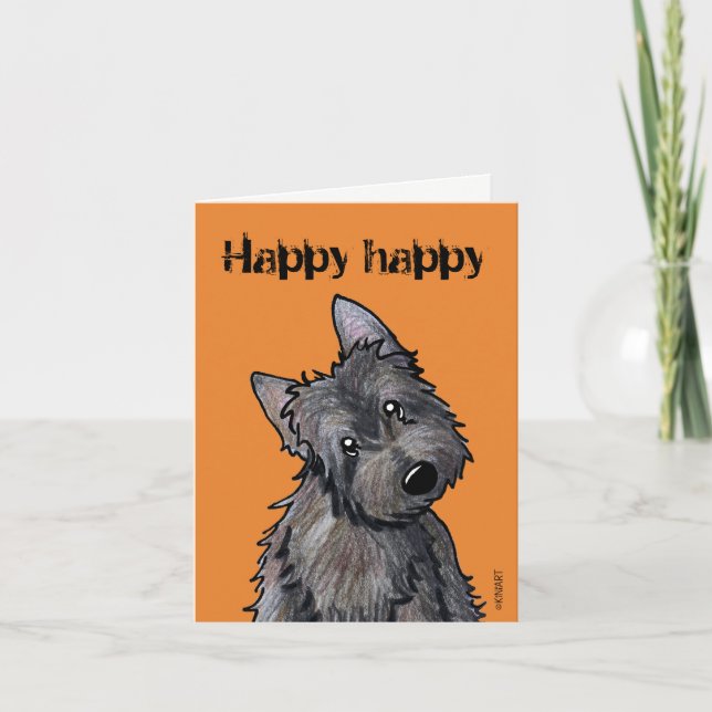 KiniArt Cairn Terrier Halloween Card (Front)