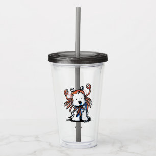 KiniArt Cancer Westie Acrylic Tumbler