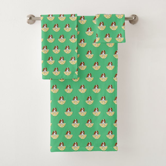 KiniArt Cavalier Life Lemons Bath Towel Set (Insitu)