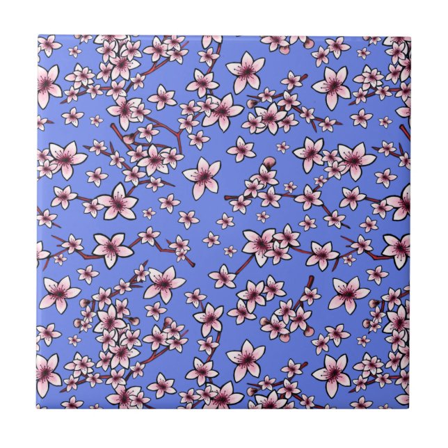 KiniArt Cherry Blossoms Tile (Front)