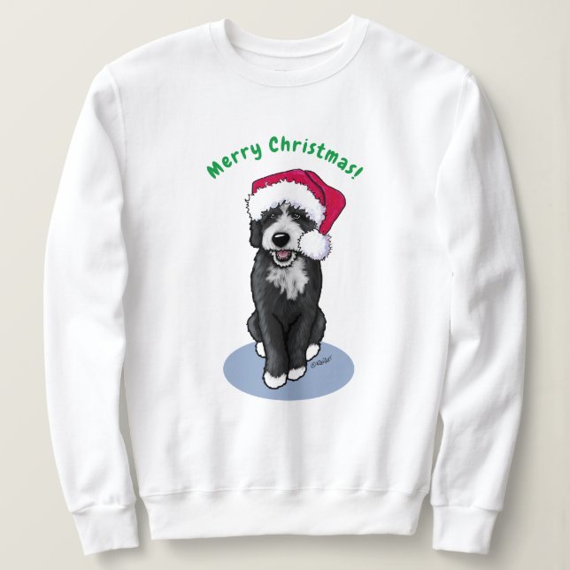 KiniArt Christmas Bernadoodle Sweatshirt (Design Front)