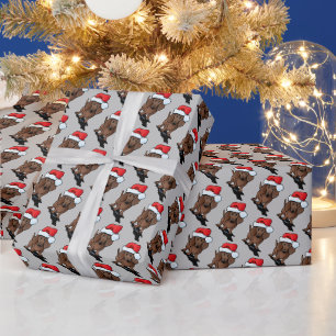 KiniArt Christmas Dachshund Wrapping Paper