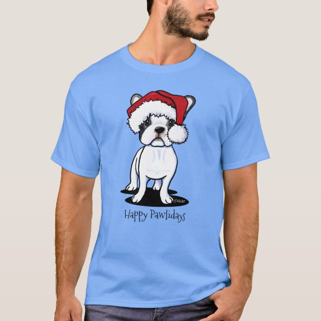 KiniArt Christmas Frenchie T-Shirt (Front)