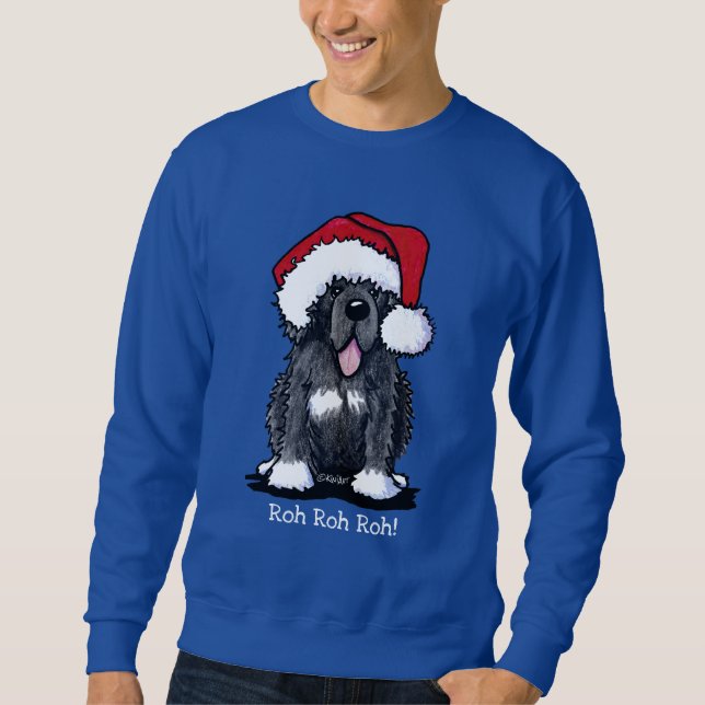 KiniArt Christmas Newfie Dog Hoodie (Front)