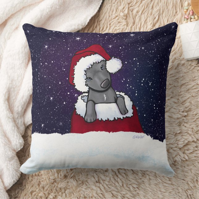 KiniArt Christmas Pittie Throw Pillow (Blanket)