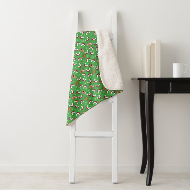 KiniArt Christmas Squirrels Sherpa Blanket (In Situ)
