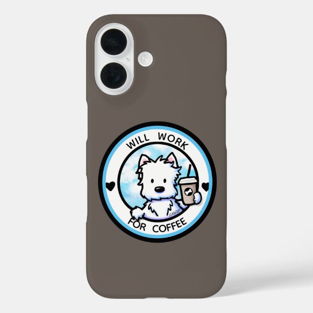 KiniArt Coffee Westie Case-Mate iPhone Case (Back)