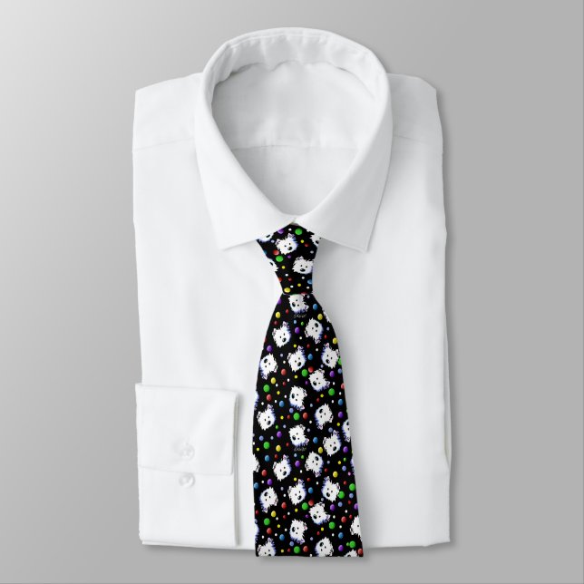 KiniArt Confetti Westie Tie (Tied)