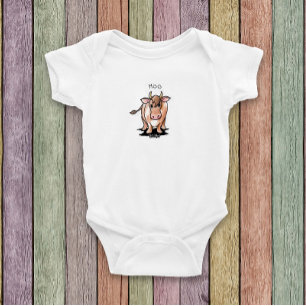 KiniArt Cow Baby Bodysuit