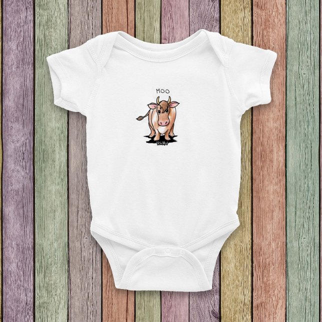 KiniArt Cow Baby Bodysuit (KiniArt Cow design baby clothes by Kim Niles)
