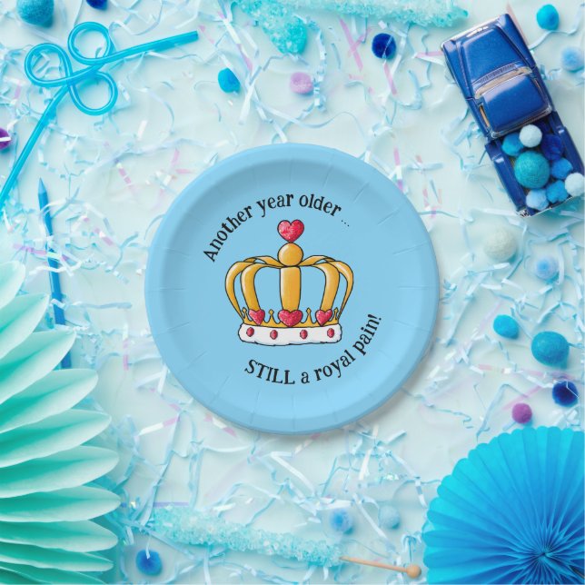 KiniArt Crown Birthday Paper Plate (Party)