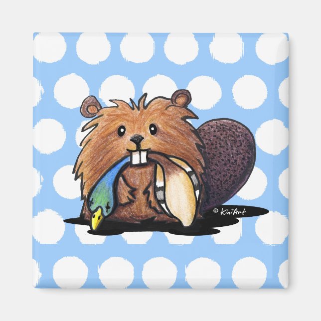 KiniArt Cute Beaver Magnet (Front)