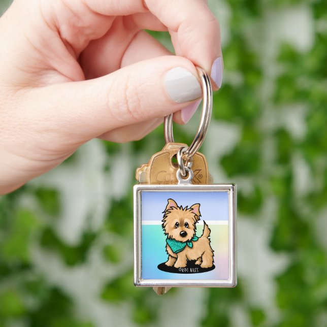KiniArt Cute Cairn Keychain (Hand)