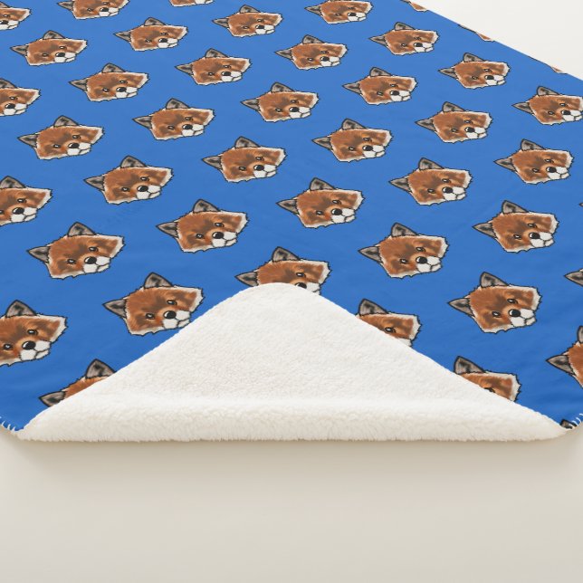 KiniArt Cute Fox Sherpa Blanket (3/4)